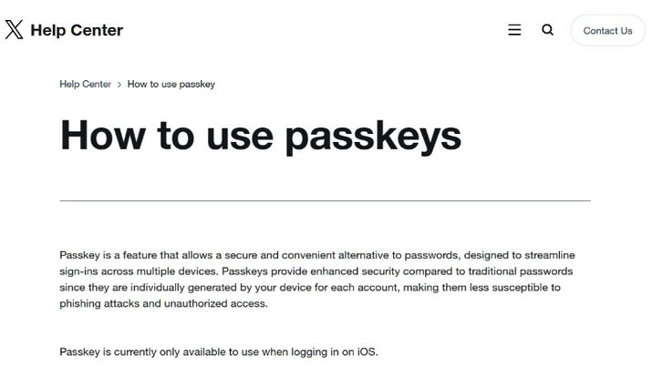 金乡苹果维修店铺分享iOS用户如何通过通行密钥(Passkey)登录 