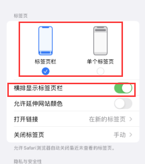 金乡iPhone授权维修分享Safari浏览器如何切换标签栏位置 